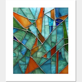 A Unique Gift For People Who Like Colorful And Expressive Shapes. Stained Glass. Posters and Art